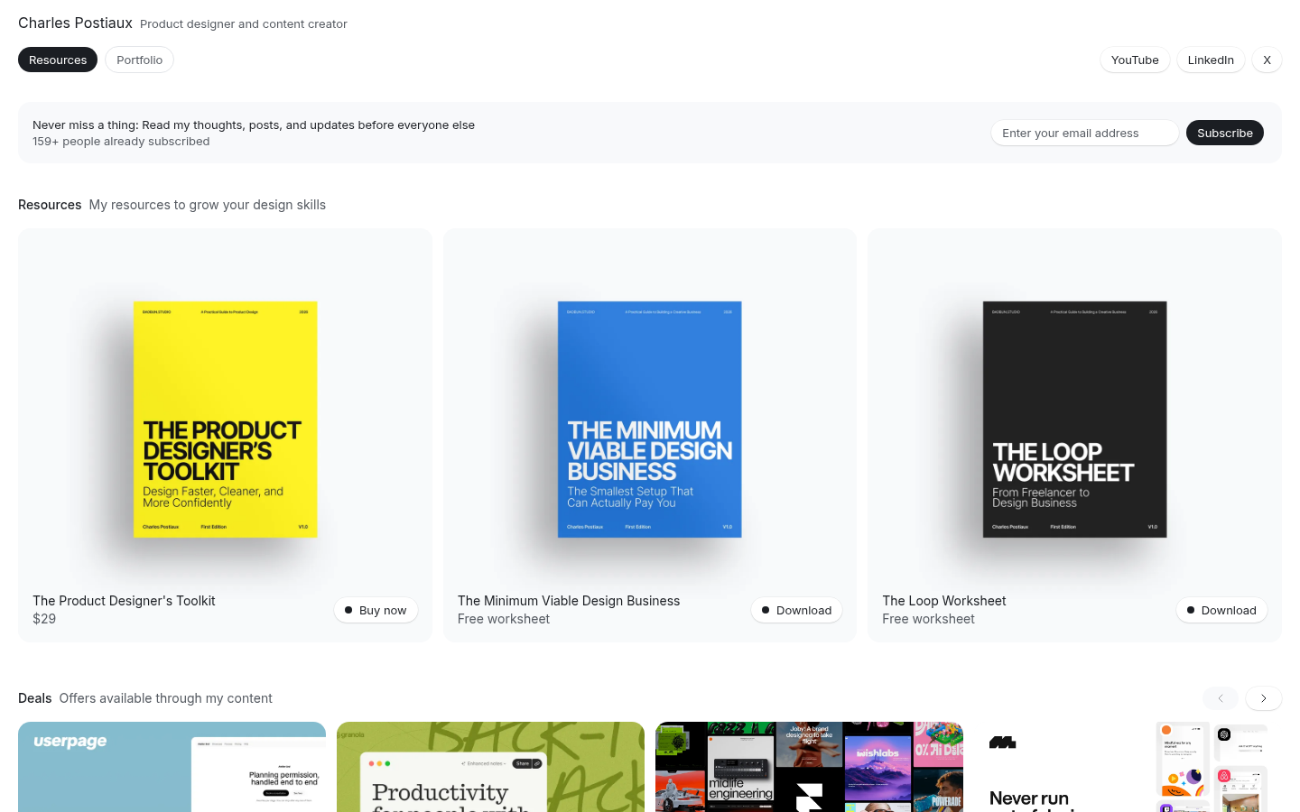 Charles Postiaux redesigns his personal website
