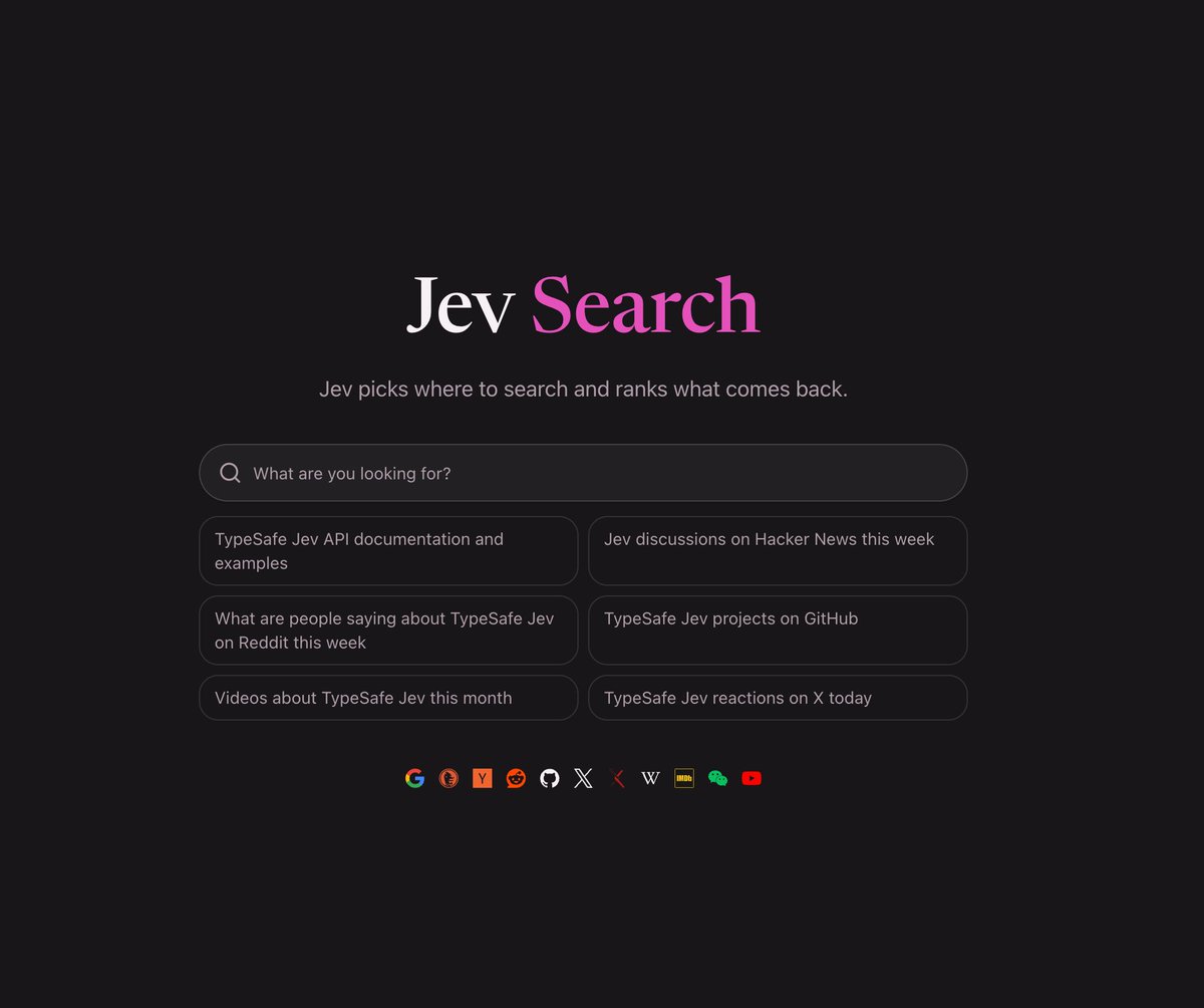 用 Jev 做了 Jev Search:自然语言选源+排序检索