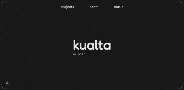 kualta 的暗色极简站与交互乐谱
