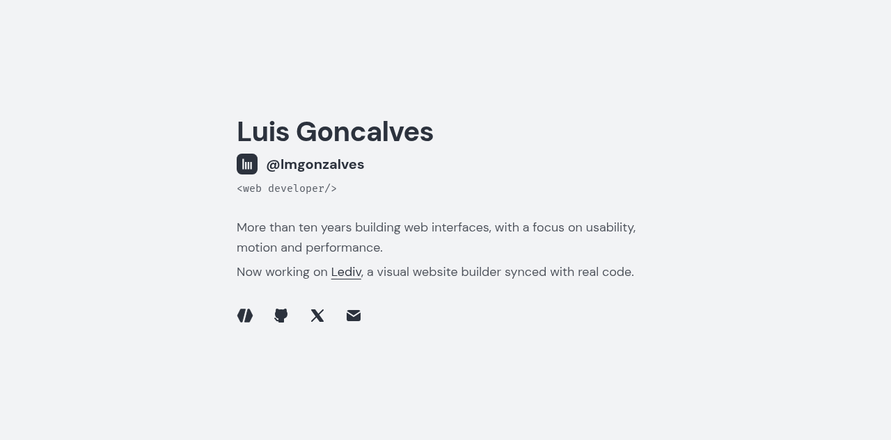 Luis Goncalves 用 AI 工具重做极简个人站
