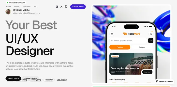 Shakes 更新 Framer 作品集站