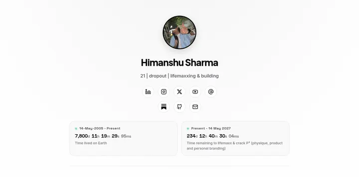 himanshuxspark 更新个人网站 himanshu.sparkpl.com