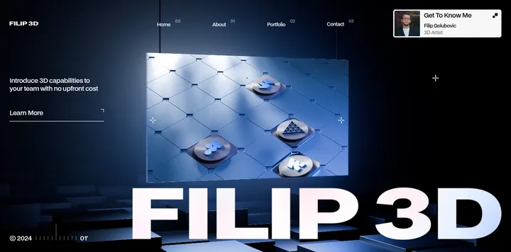 3D 视觉设计师 Filip 上线新站首页