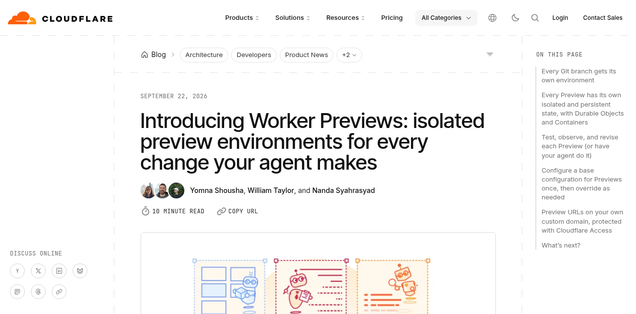 Cloudflare Worker Previews：每个 Git 分支独立的生产级预览环境