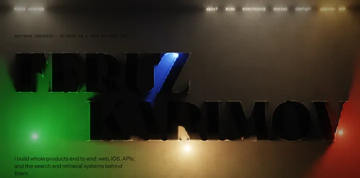 Feruz Karimov 让 AI 一次生成个人站