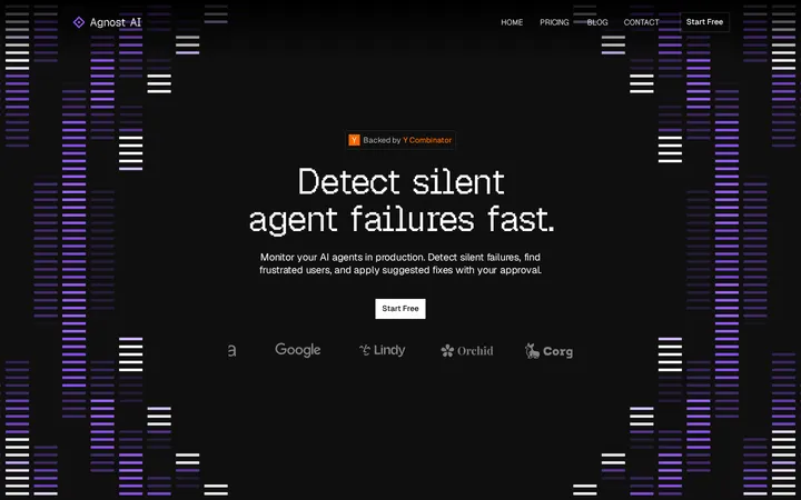 Agnost：捕捉 Agent 静默失败的监控落地页