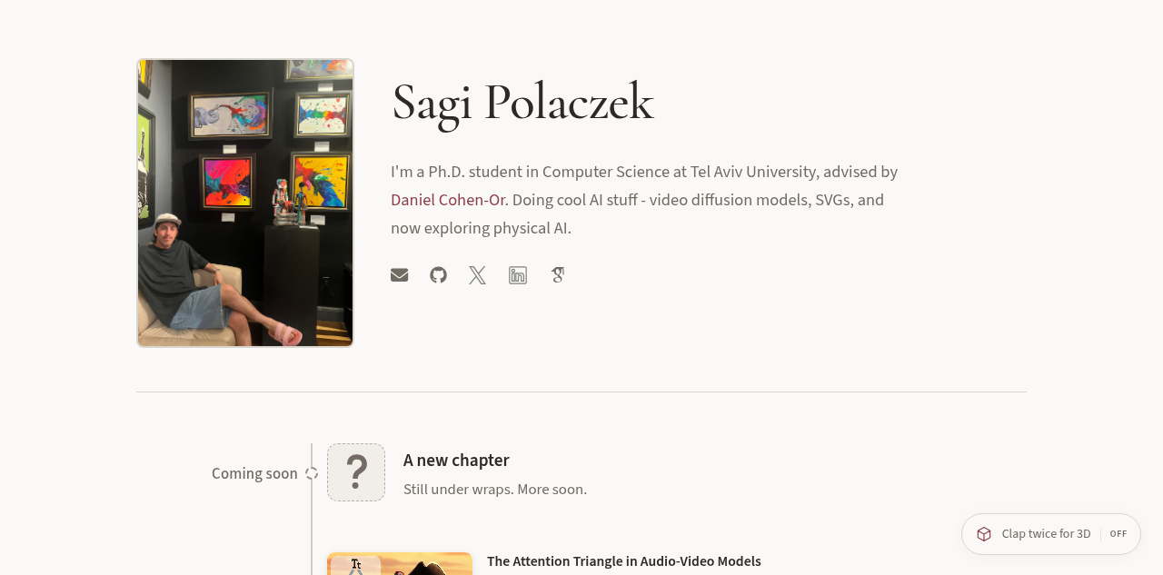 Sagi Polaczek 用 Astra 重做个人网站