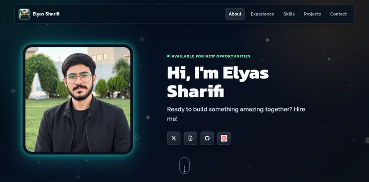 Elyas Sharifi 更新个人作品集并转向 TypeScript