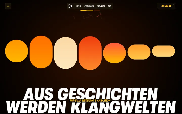 Dkton: a mustard-yellow immersive site for a film sound designer