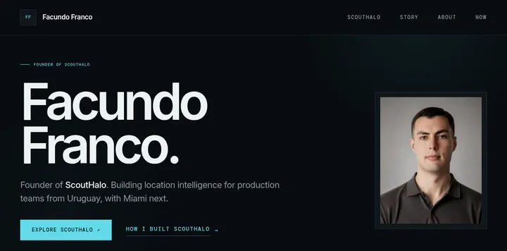 Facundo Franco 更新个人网站并写创业故事