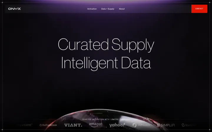 ONYX: an ad-tech microsite with a non-traditional interface