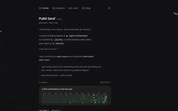 Pulkit Saraf（PsudoKit）AI 工程师主页