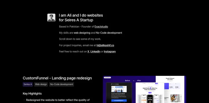 Framer 开发者更新极简作品集
