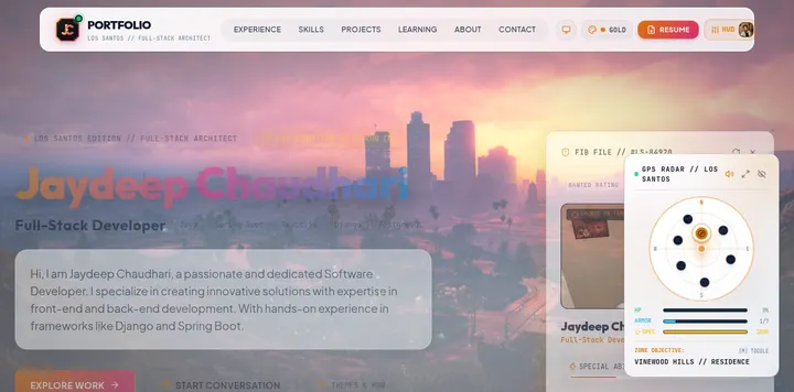 全栈工程师的 GTA V 风格作品集改版