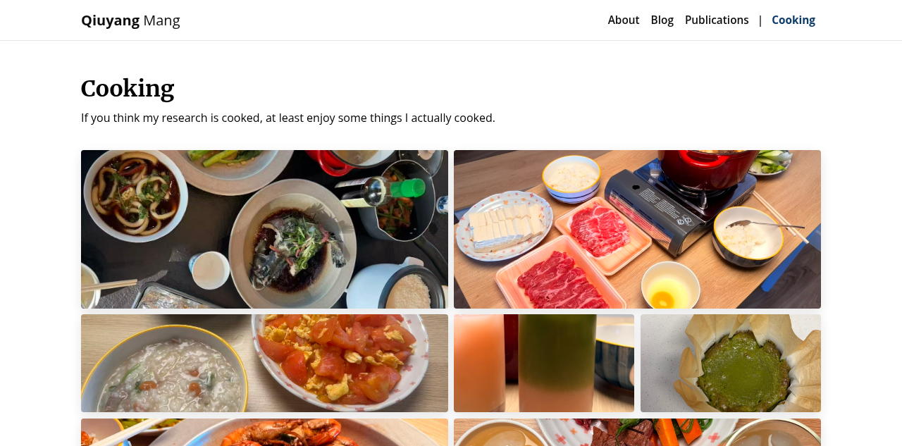 研究者 Qiuyang Mang 给个人站加了个做饭页