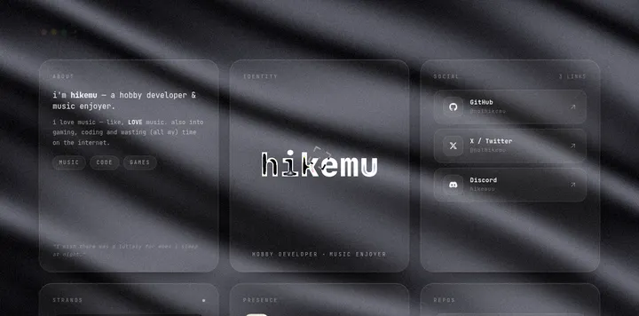 hikemu 的极简个人站 hkmu.me