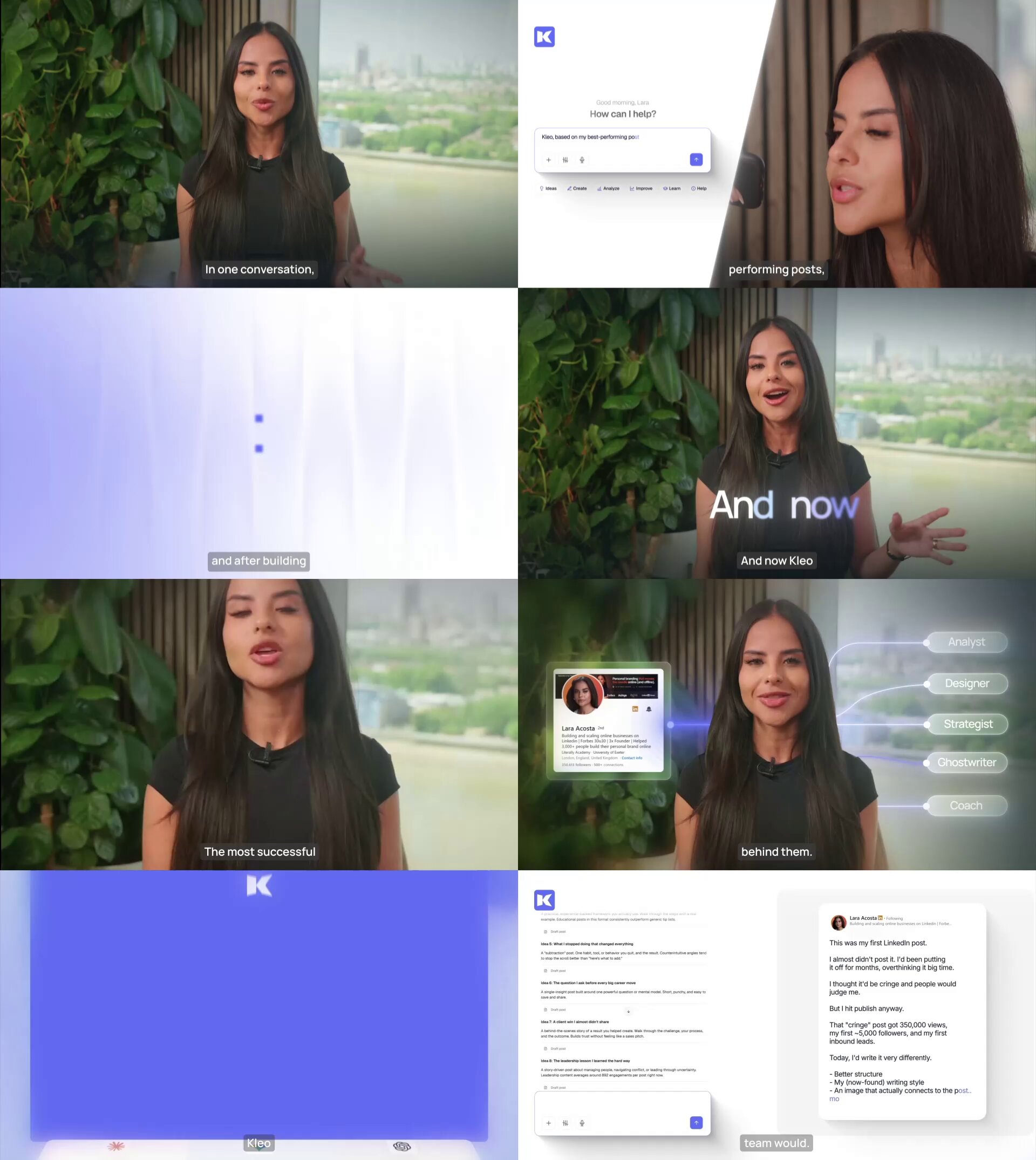 Founder-led product launch video frames