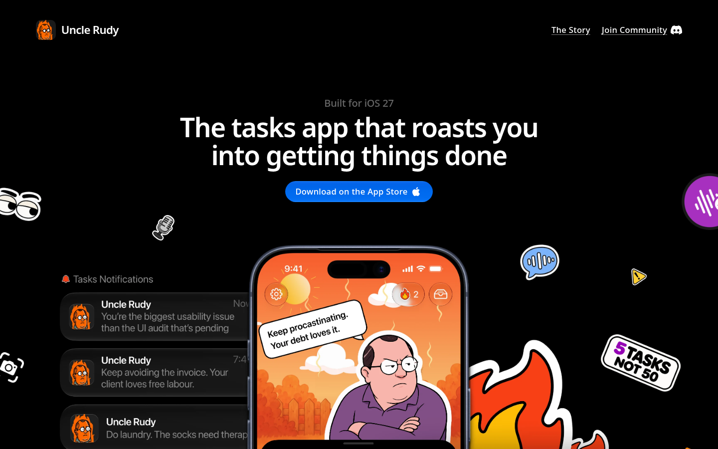 Uncle Rudy:靠毒舌提醒催你干活的任务 App
