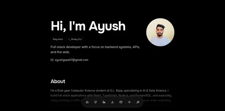 Ayush Gopal 的全栈开发者作品集