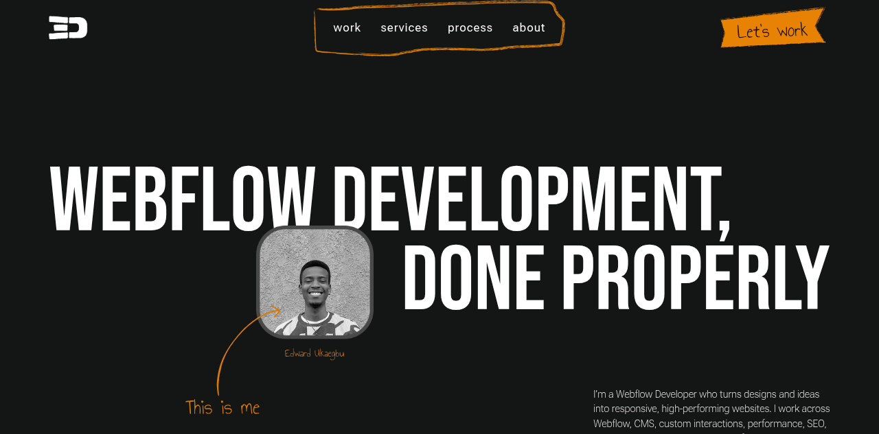 Edward Ukaegbu redesigns Webflow creative portfolio