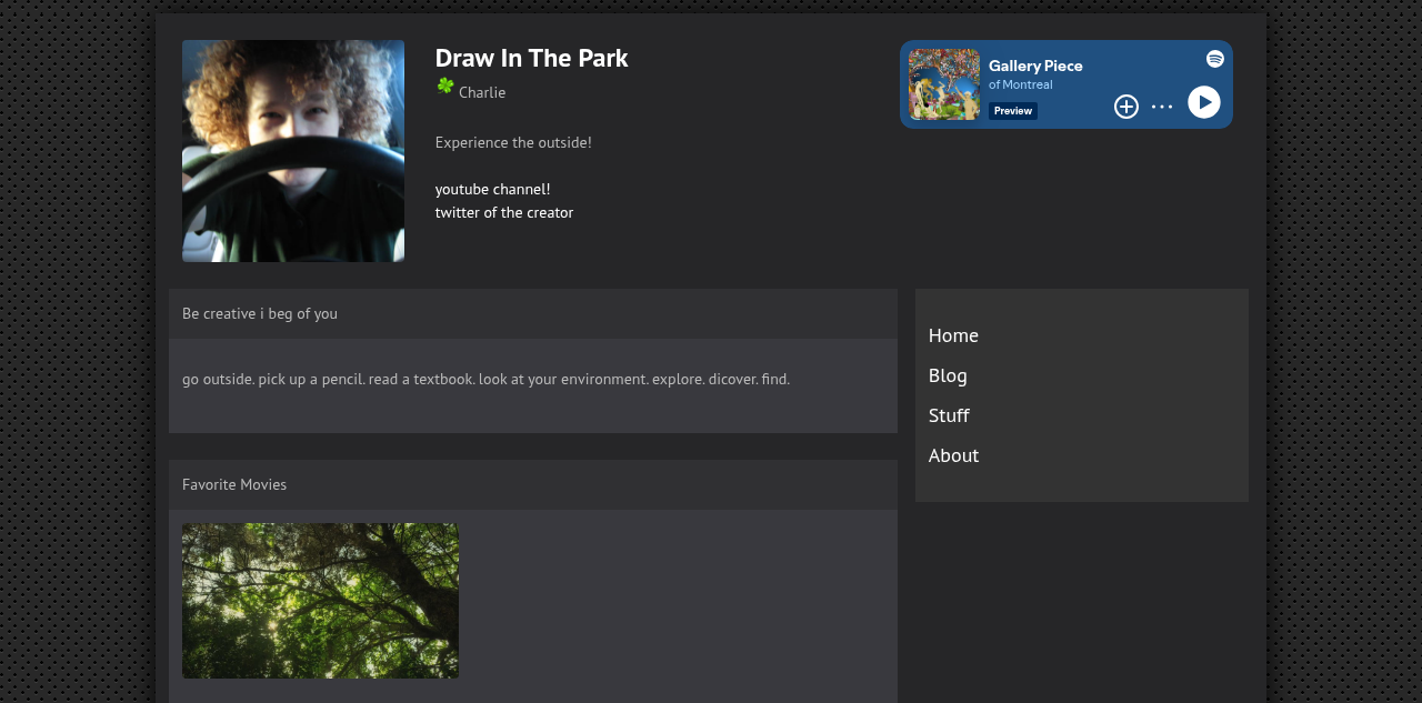 DRAWINTHEPARK: a hand-drawn serial site on Neocities