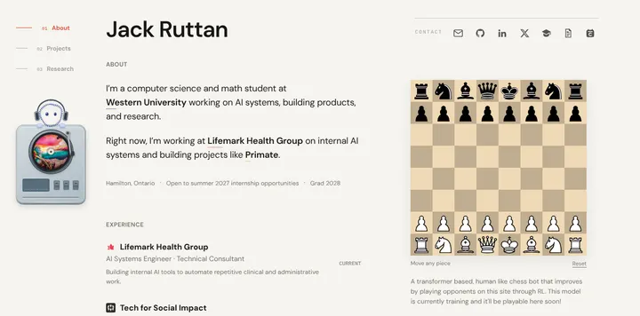 Jack Ruttan 的网站里藏了个会点头的 DJ