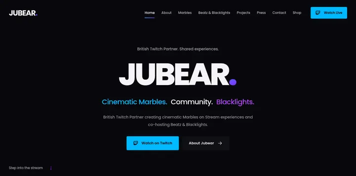 Jubear 的 Twitch 主播官网正式上线
