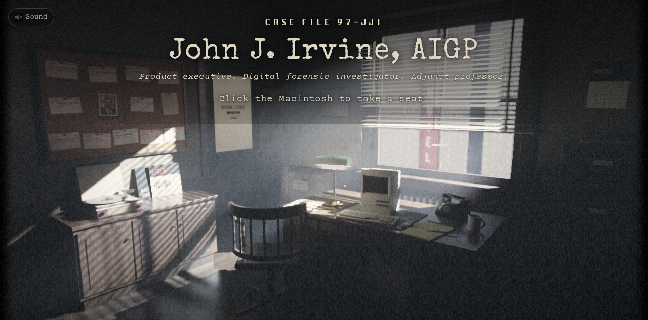 John Irvine 让 Claude 做成「案卷」主题的人生网站