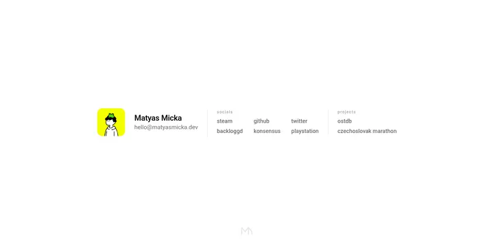 Matyas Micka 的极简个人站与游戏清单