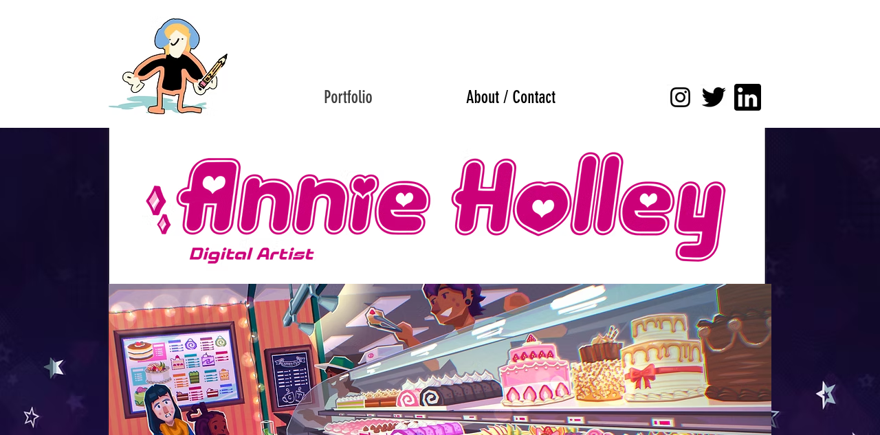 插画师 Annie Holley 的霓虹风作品集