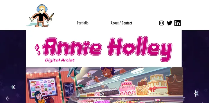 插画师 Annie Holley 的霓虹风作品集