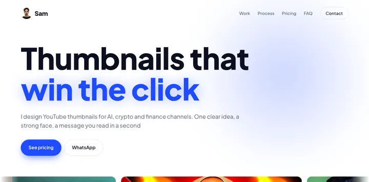缩略图设计师 Sam 上线的个人接单站