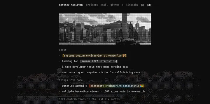 滑铁卢学生 Matthew Hamilton 的终端风作品集