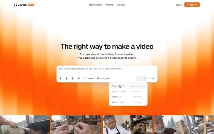 Vidform：橙色火焰光晕里的一句话成片