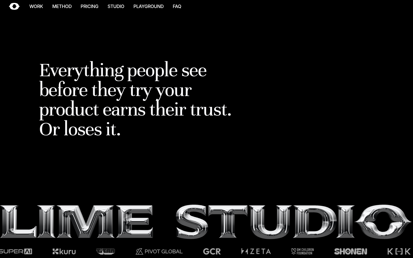 Lime Studio:铬金属大字与荧光绿的品牌工作室