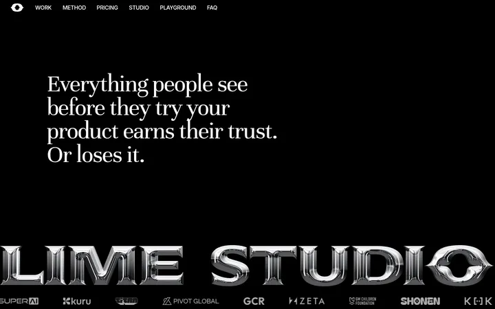 Lime Studio：铬金属大字与荧光绿的品牌工作室