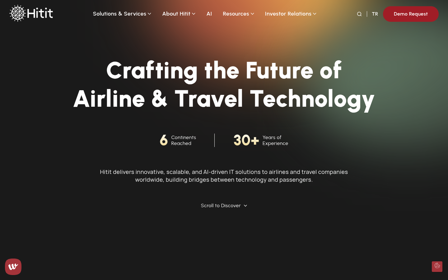Hitit:炭黑底暖色光晕里的航空旅行 IT 官网