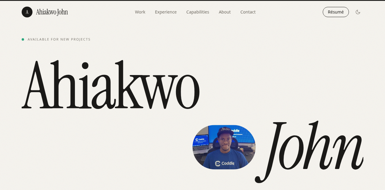 Ahiakwo John 全栈开发者作品集