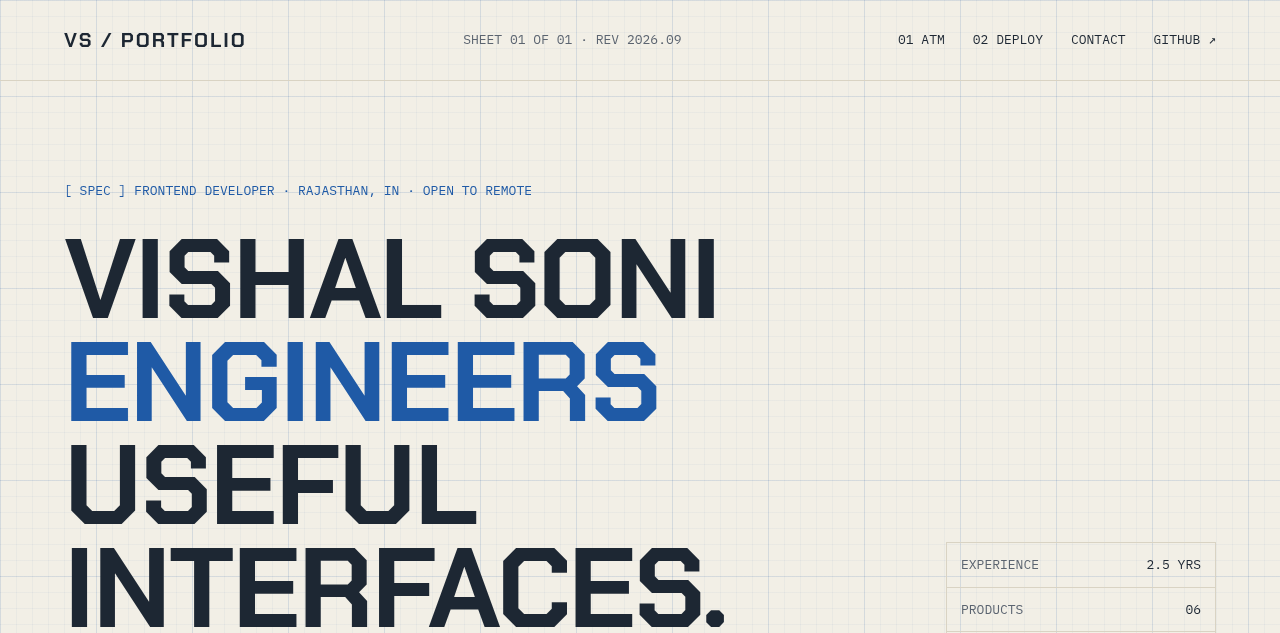 Vishal Soni 前端开发者作品集