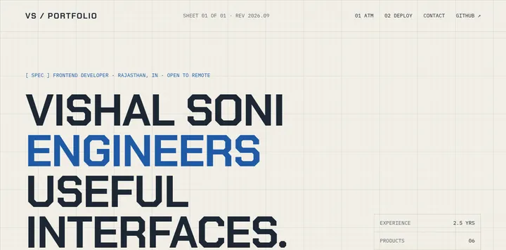 Vishal Soni 前端开发者作品集