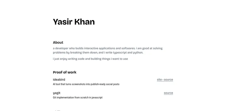 Yasir Khan 更新后的个人作品集