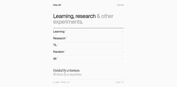 Irfan Ali 存放 AI 生成作品的个人索引站