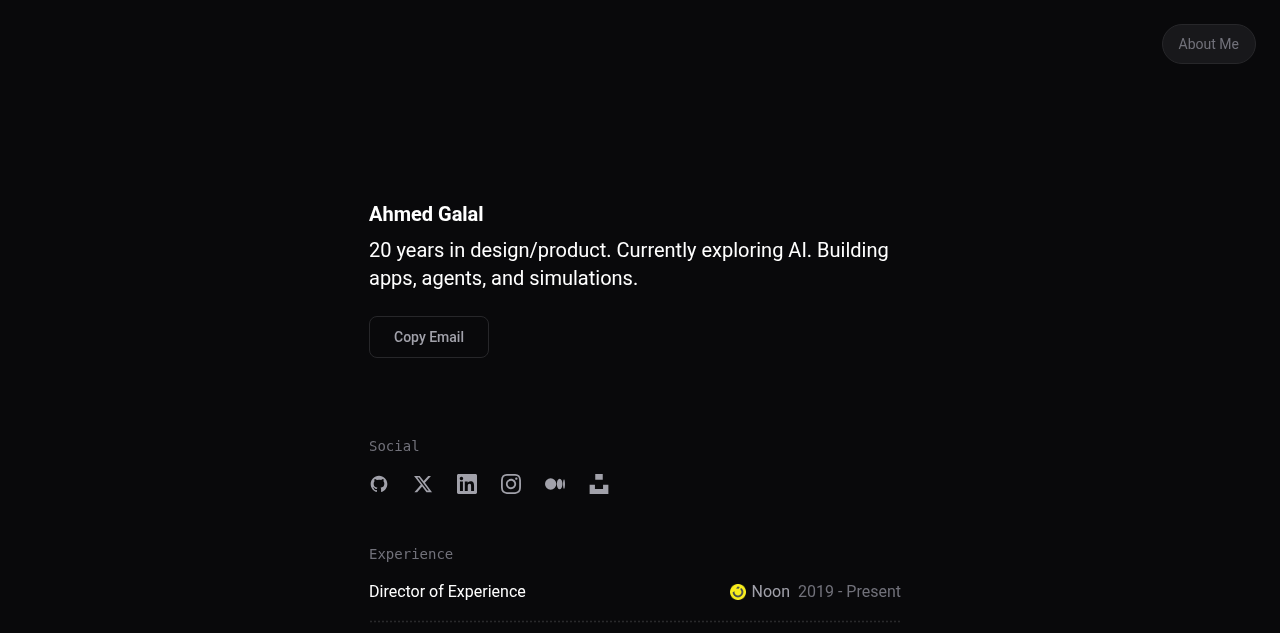 产品设计老兵 Ahmed Galal 的个人站