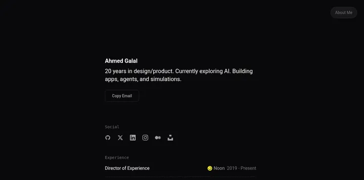 产品设计老兵 Ahmed Galal 的个人站