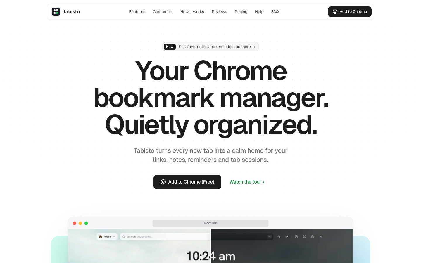 Tabisto：从暗黑霓虹改成浅色安静风的 Chrome 新标签页官网