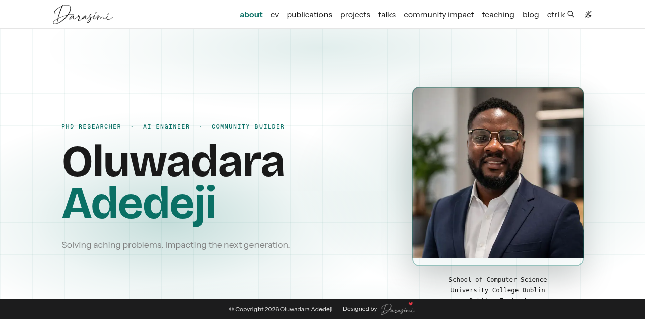 Oluwadara Adedeji 的个人站