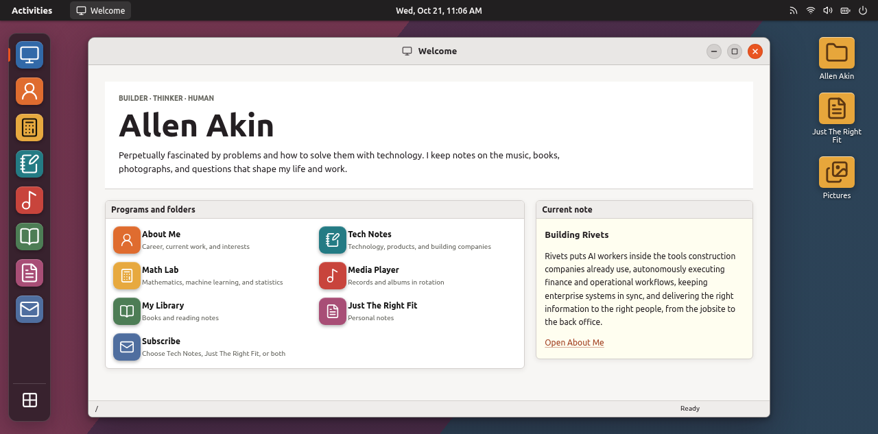 Allen Akin 的 Ubuntu 风格个人站