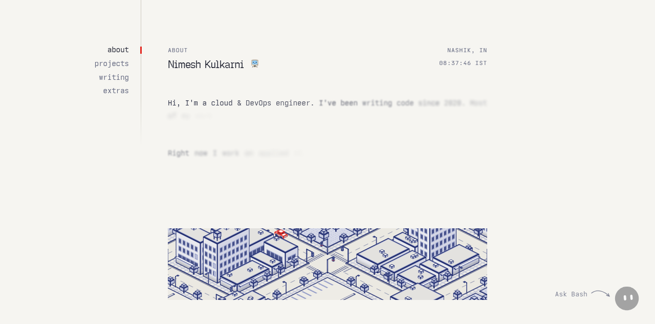 Nimesh Kulkarni 的极简亮色个人站