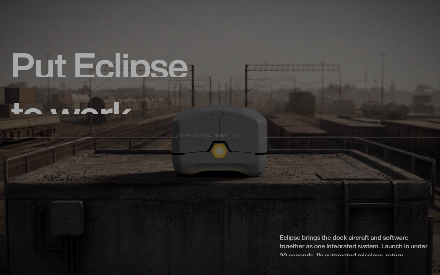 Hextronics Eclipse：工业实景大片配逐字标题的无人机机巢官网
