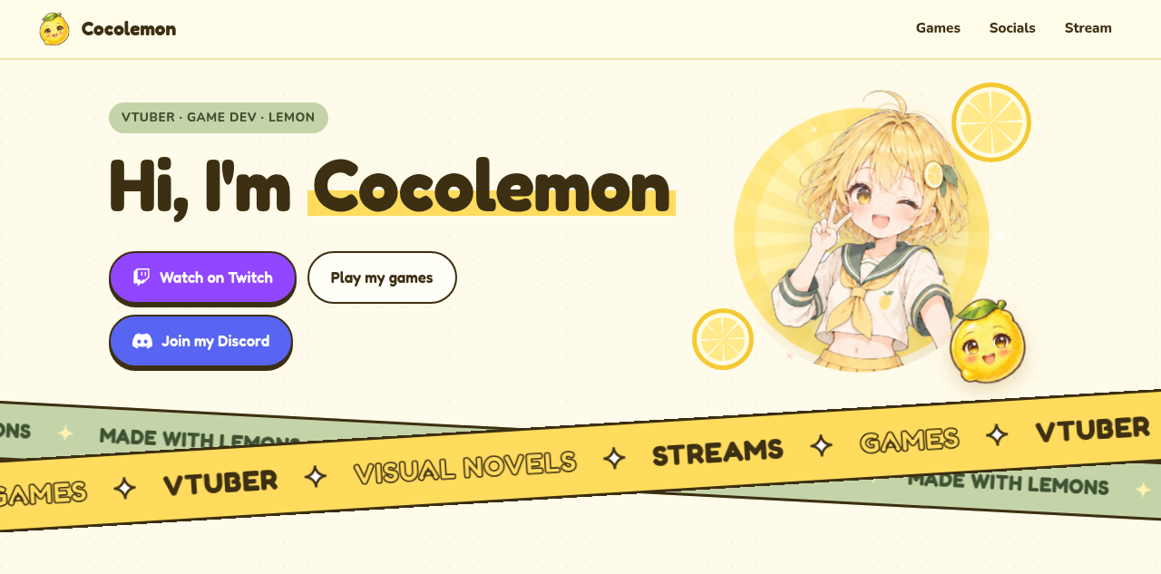 Cocolemon 的游戏与直播主页